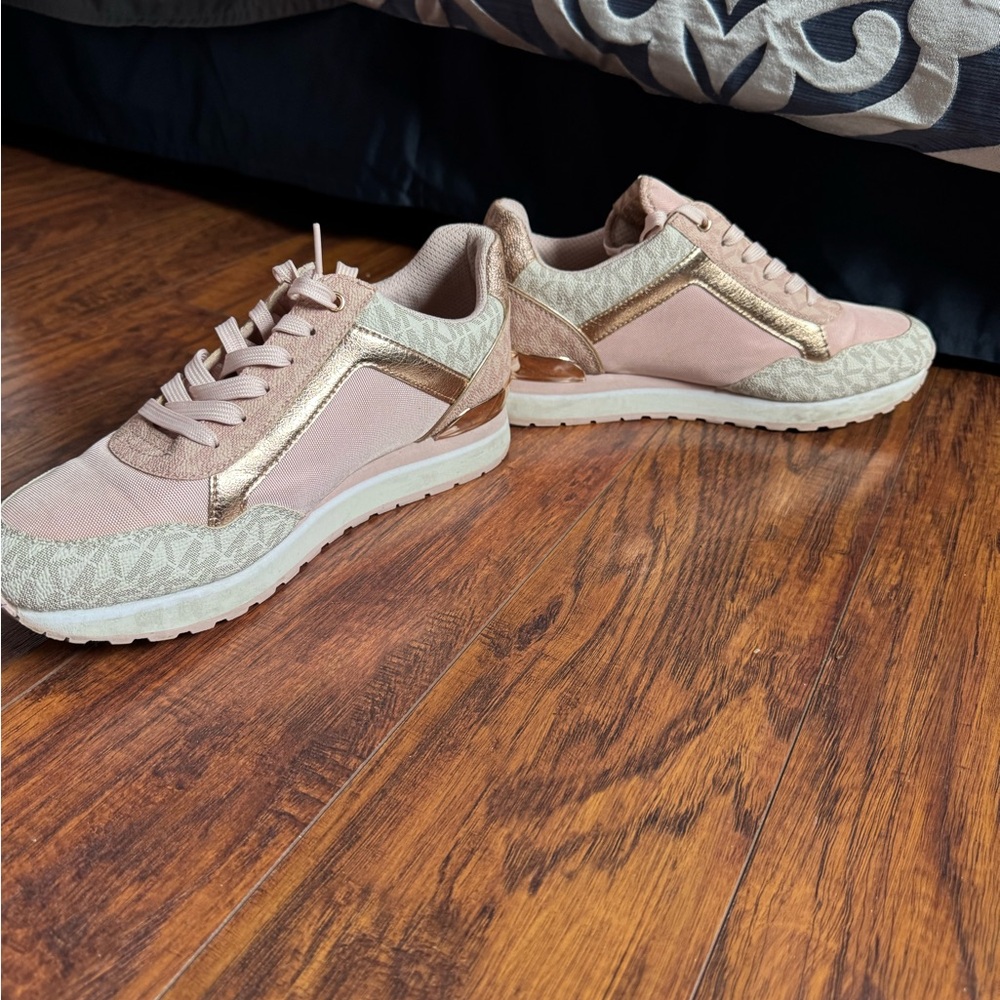 Michael Kors Women's Blush and Metallic Sneakers - Picture 4 of 6